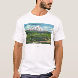 Aerial View of Hood River Valley and Mountain T-Shirt