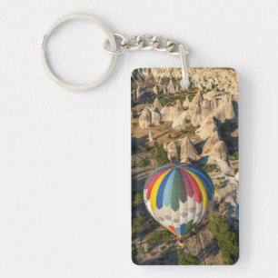 Aerial View Of Hot Air Balloons, Cappadocia Keychain