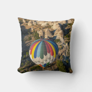 Aerial View Of Hot Air Balloons, Cappadocia Throw Pillow