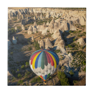 Aerial View Of Hot Air Balloons, Cappadocia Tile