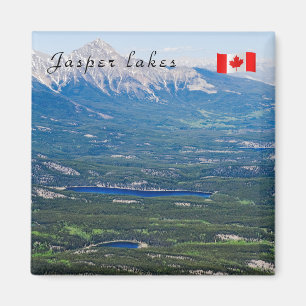 Aerial view of Jasper lakes - Canada Magnet