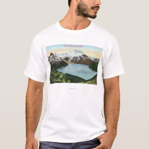 Aerial View of Lake Garibaldi and Mount Garibald T-Shirt