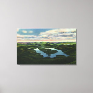 Aerial View of Lake Placid Canvas Print