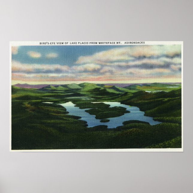 Aerial View of Lake Placid Poster (Front)