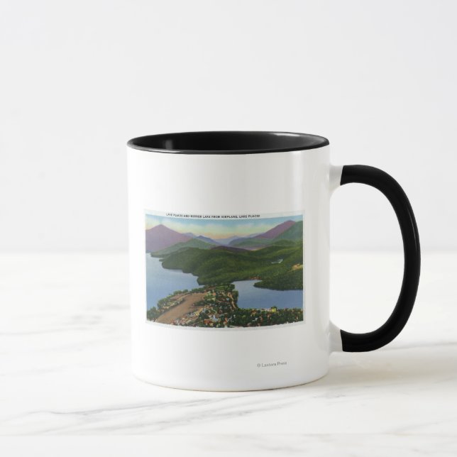 Aerial View of Lakes Placid and Mirror Mug (Right)