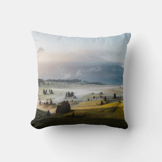 AERIAL VIEW OF LAND THROW PILLOW (Front)