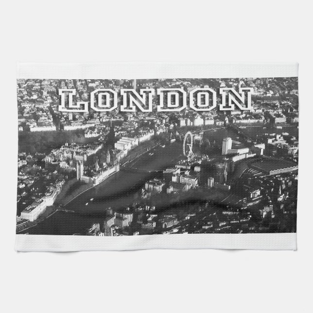 Aerial view of London Kitchen Towel (Horizontal)