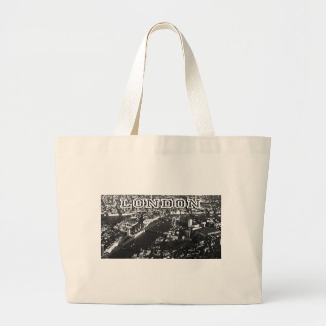 Aerial view of London Large Tote Bag (Front)