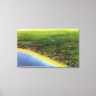 Aerial View of Long Beach at York Beach Canvas Print