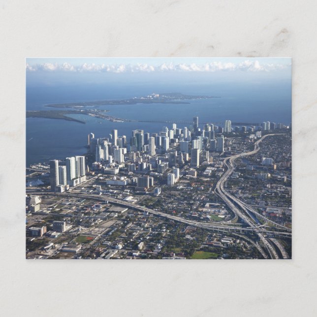 Aerial view of Miami Postcard (Front)