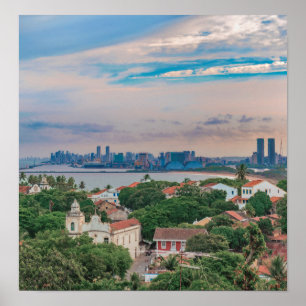 Aerial View of Olinda and Recife Pernambuco Brazil Poster