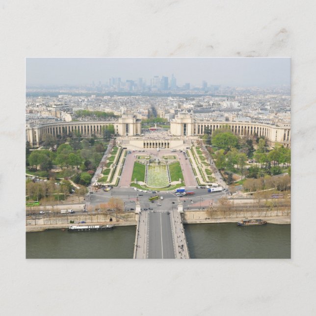 Aerial view of Paris Postcard (Front)