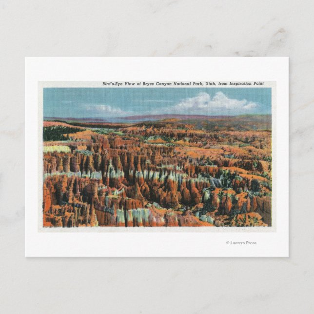 Aerial View of Park from Inspiration Point Postcard (Front)