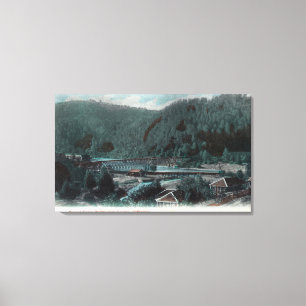 Aerial View of Parrott Ferry BridgeSonora, CA Canvas Print