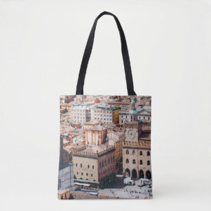 Aerial view of Piazza Maggiore Square and San Petr Tote Bag