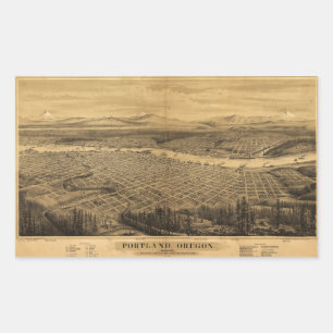 Aerial View of Portland, Oregon (1879) Sticker