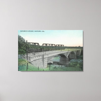 Aerial View of Putah Creek BridgeWinters, CA Canvas Print