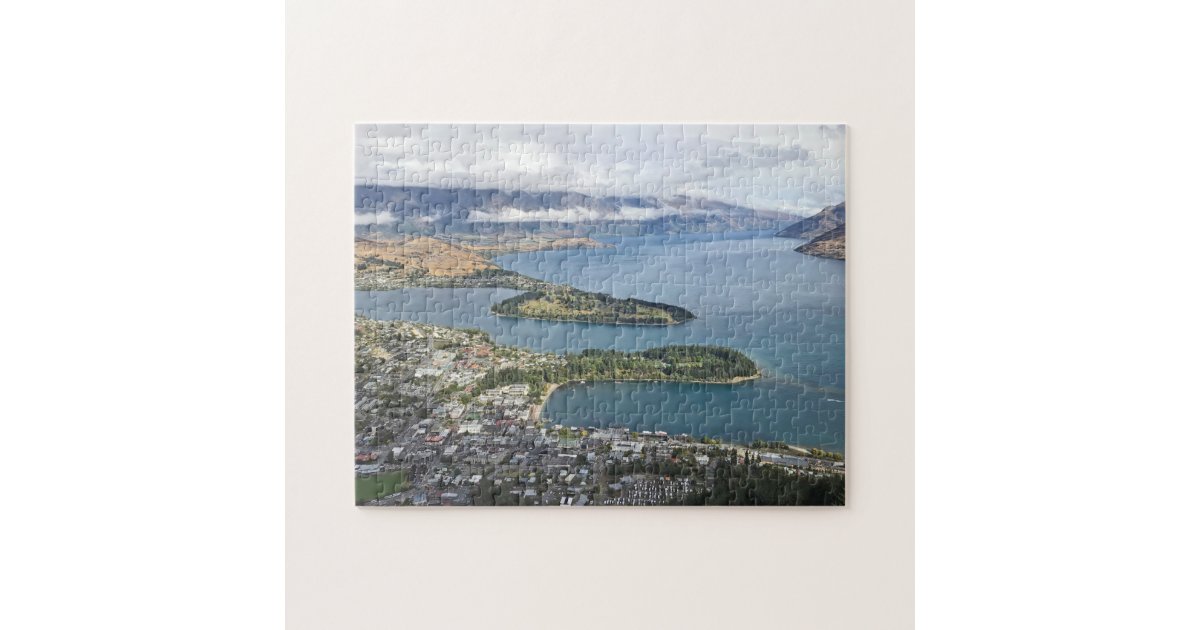 Aerial view of Queenstown, New Zealand Jigsaw Puzzle Zazzle