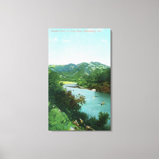 Aerial View of Russian River at Camp Rose Canvas Print (Front)