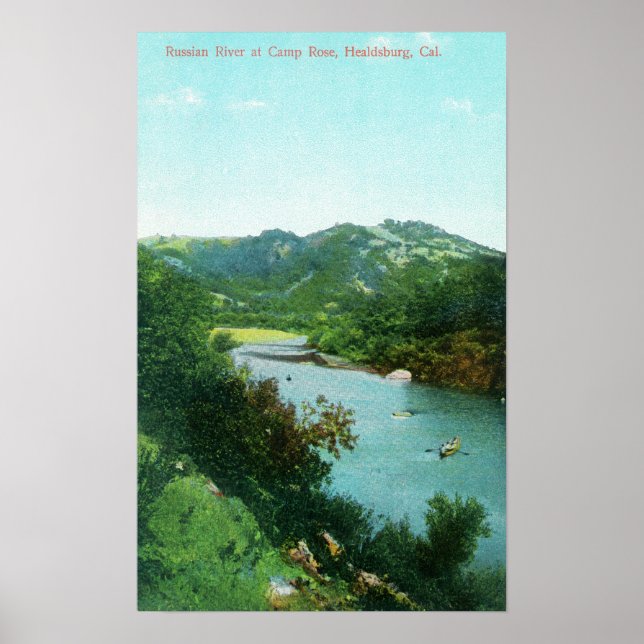 Aerial View of Russian River at Camp Rose Poster (Front)