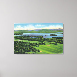 Aerial View of Saranac Inn Golf Course & Canvas Print