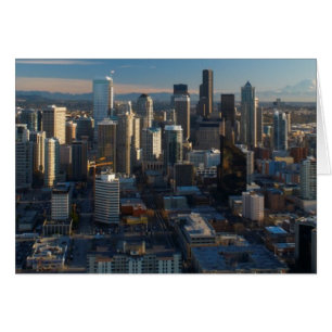 Aerial view of Seattle city skyline