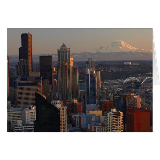Aerial view of Seattle city skyline 2 (Front Horizontal)