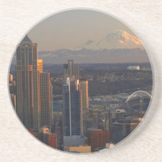 Aerial view of Seattle city skyline 2 Coaster