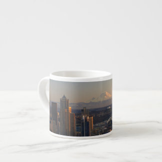 Aerial view of Seattle city skyline 2 Espresso Cup