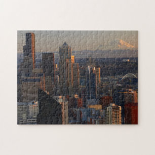 Aerial view of Seattle city skyline 2 Jigsaw Puzzle