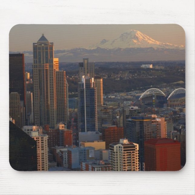 Aerial view of Seattle city skyline 2 Mouse Pad (Front)
