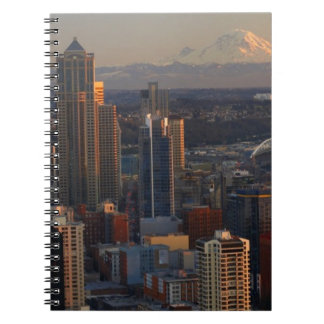 Aerial view of Seattle city skyline 2 Notebook