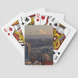 Aerial view of Seattle city skyline 2 Playing Cards