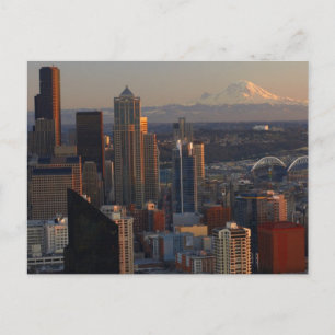 Aerial view of Seattle city skyline 2 Postcard