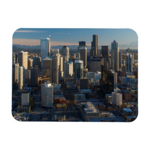 Aerial view of Seattle city skyline Magnet