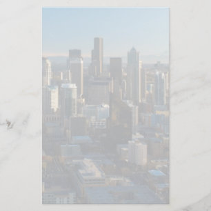 Aerial view of Seattle city skyline Stationery