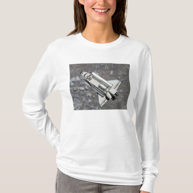 Aerial view of Space Shuttle Discovery T-Shirt (Front)