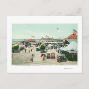 Aerial View of Tent City and Amusement Plaza Postcard