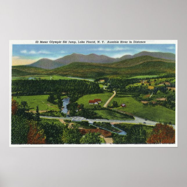 Aerial View of the 60 Metre Olympic Ski Jump Poster (Front)