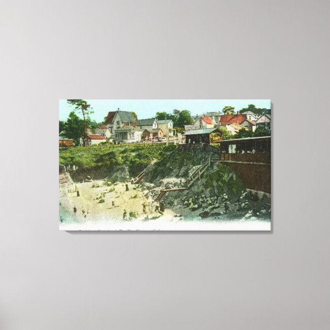 Aerial View of the Bathing Beach Canvas Print (Front)