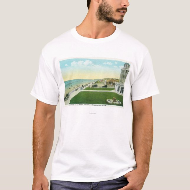 Aerial View of the BoardwalkSeaside, OR T-Shirt (Front)