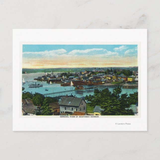 Aerial View of the Boothbay Harbour Postcard (Front)