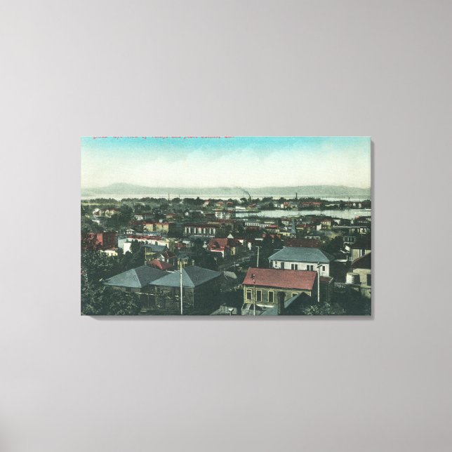 Aerial View of the City and Mare Island Canvas Print (Front)