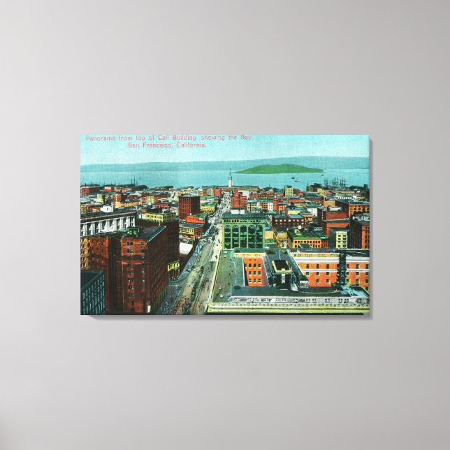 Aerial View of the City from the Call Building Canvas Print (Front)