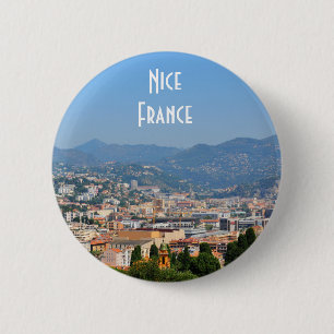 Aerial view of the city of Nice in France 2 Inch Round Button