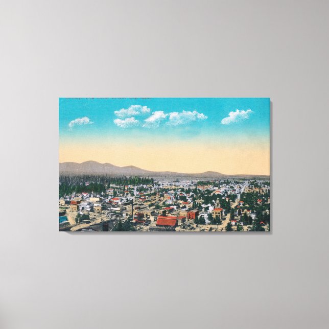 Aerial View of the CityCoeur d'Alene, ID Canvas Print (Front)