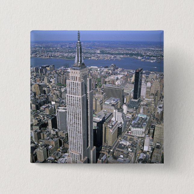 Aerial view of the Empire State Building and 2 Inch Square Button (Front)