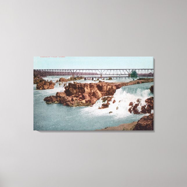 Aerial View of the Falls and Bridge Canvas Print (Front)