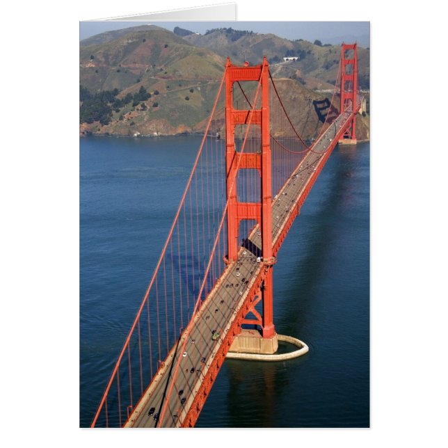 Aerial view of the Golden Gate Bridge in the (Front)
