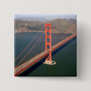 Aerial view of the Golden Gate Bridge in the 2 Inch Square Button